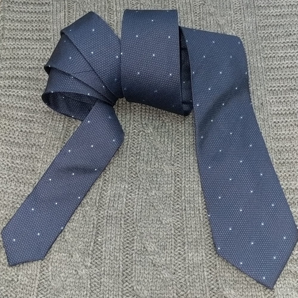 MARC ANTHONY 💯 Silk Navy Blue Tie
